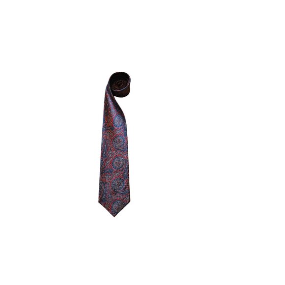 Geoffrey Beene Red and Blue Paisley Tie - Picture 6 of 7